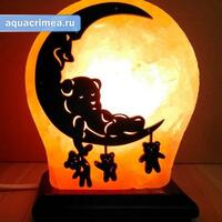 Соляная лампа "Мишка на луне" 1,5-2 кг
